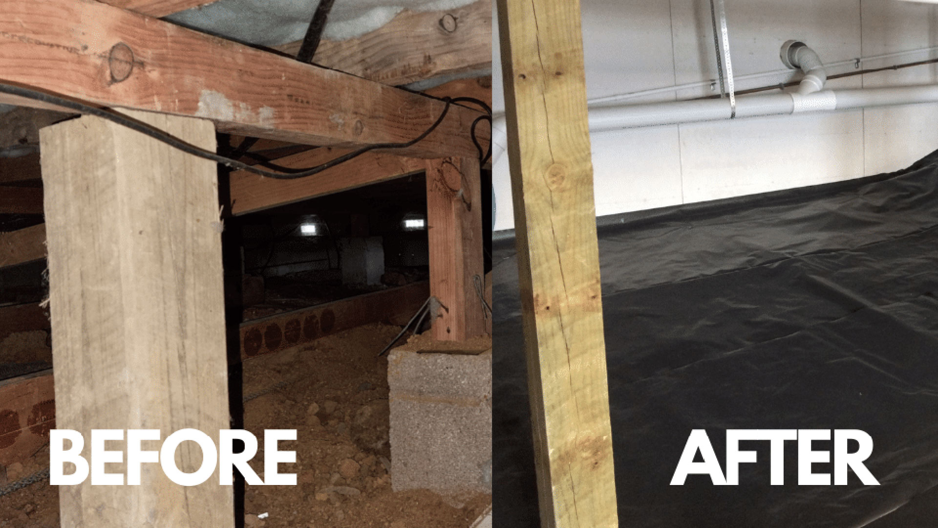 Before and after with ground insulation